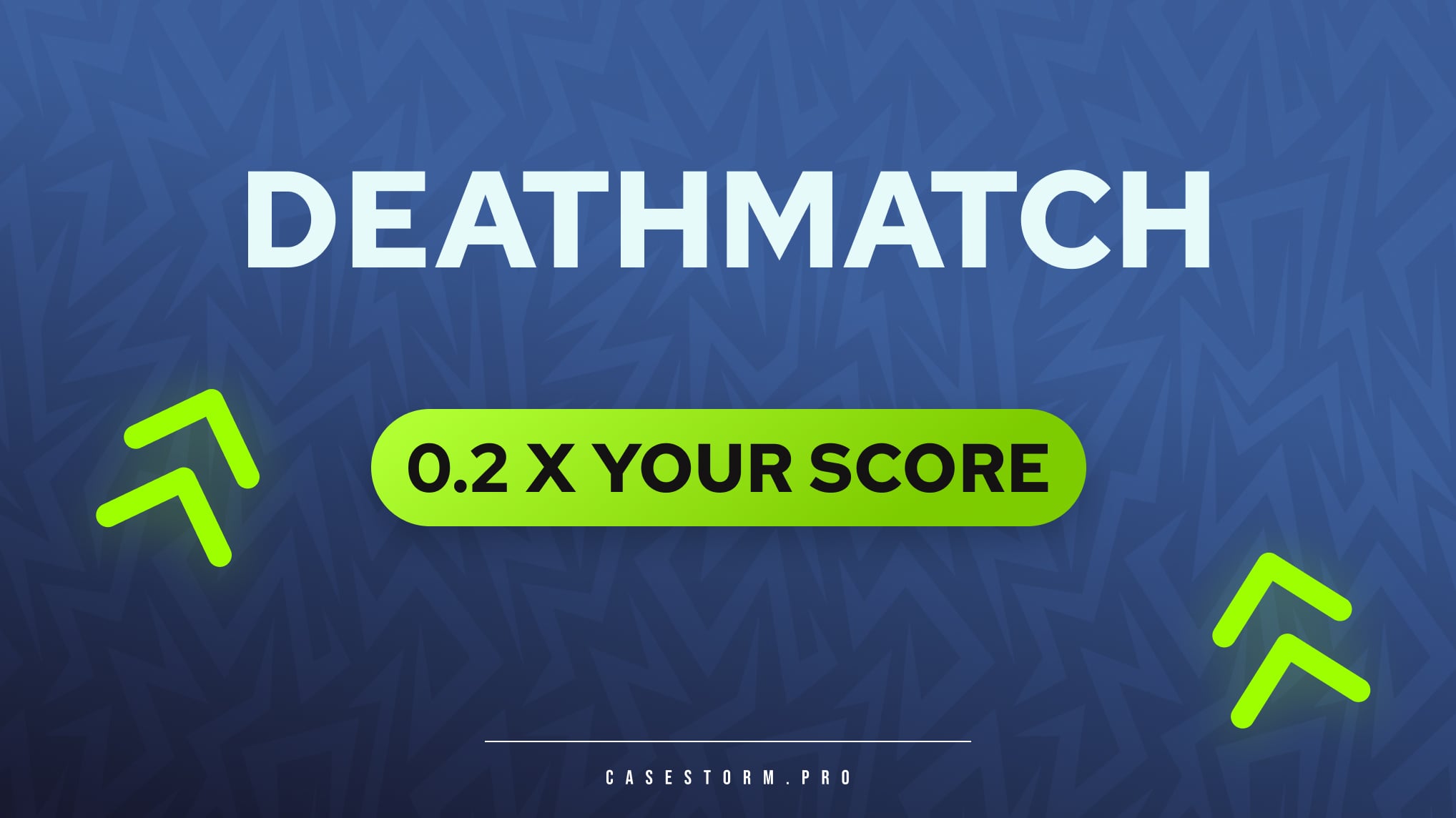 CS2 Deathmatch score calculation formula infographic by Casestorm.