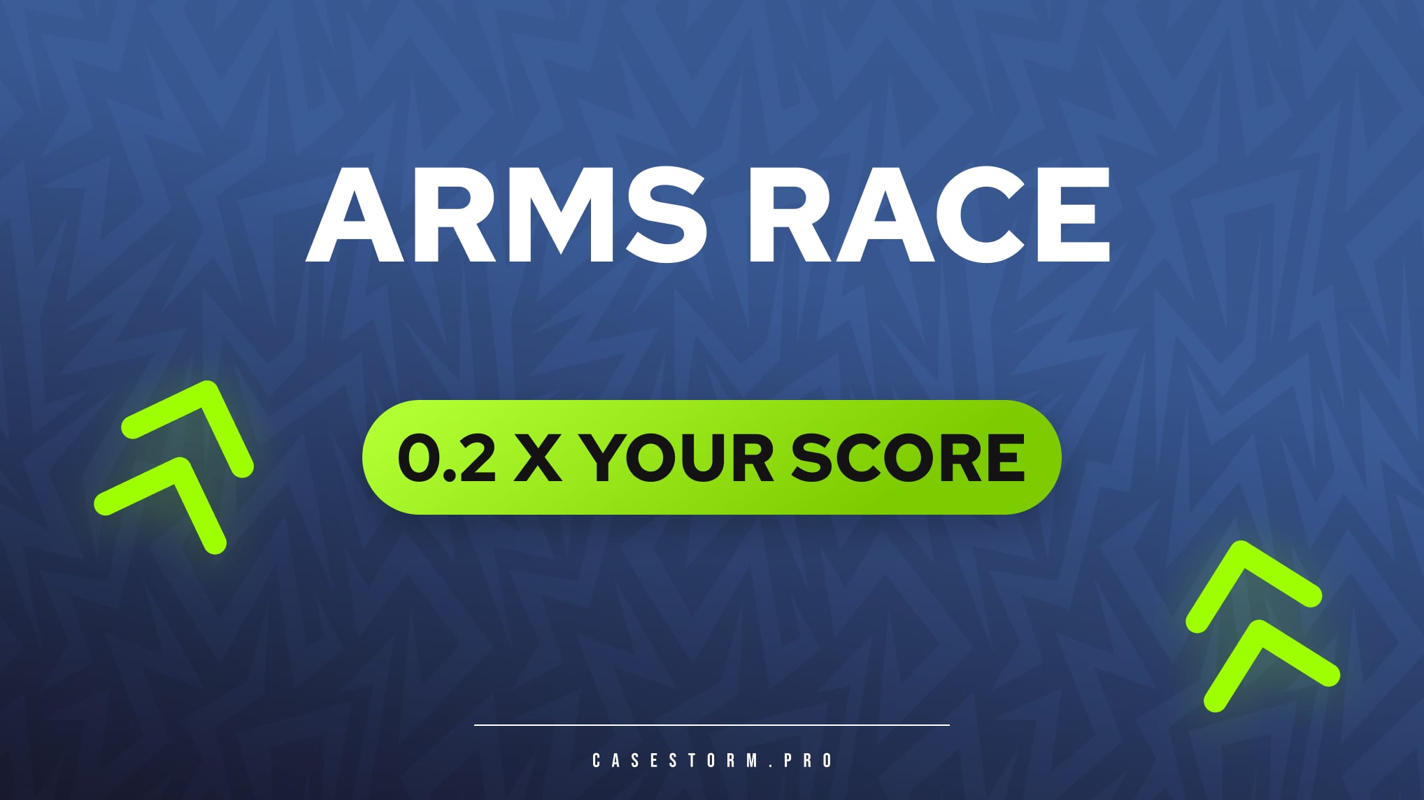 CS2 Arms Race score calculation formula infographic by Casestorm.