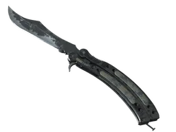 ★ StatTrak™ Butterfly Knife | Night (Battle-Scarred)