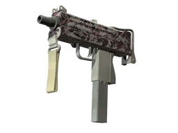 MAC-10 | Red Filigree (Battle-Scarred)